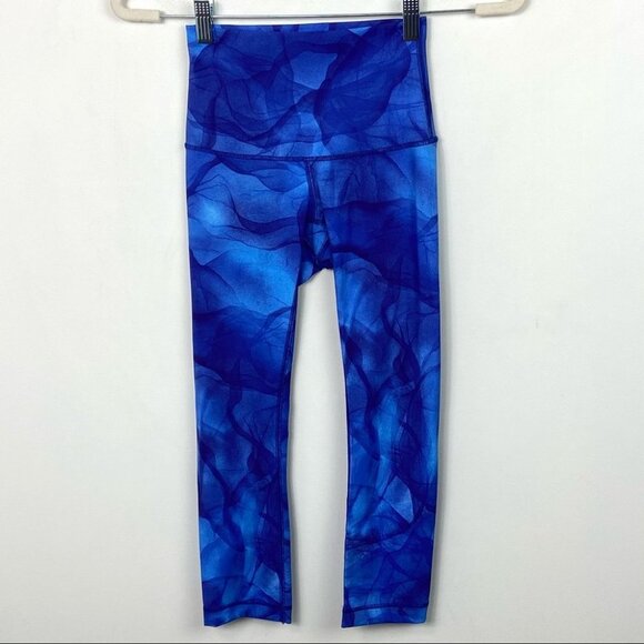 Lululemon High Rise Wunder Under Crops‎ Blue Midnight Size 2 Luxtreme Leggings - Picture 13 of 13